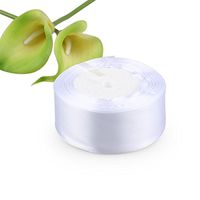NUOLUX gift ribbon satin,4cm 25m Grosgrain Ribbon Curling Ribbon (White)