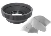 Olympus M.Zuiko Digital 17mm f/2.8 Pro Digital Lens Hood (Collapsible Design) (37mm) + Nwv Direct Microfiber Cleaning Cloth.