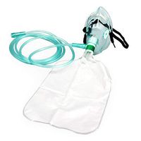Pediatric Elongated Standard Non-Rebreather Oxygen Mask with 7 Foot Safety Tube & Reservoir Bag - 2 Pack - Size M