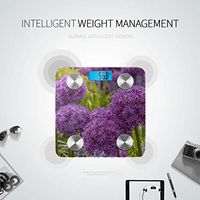 LYAOE Bluetooth Body Fat Scale Giant Onion Allium Giganteum Blooming Field Smart Wireless Scale with LCD Display Measuring Body Weight Bmi and Health Digital Scale