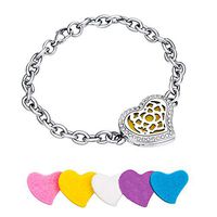 SS SHOVAN Aromatherapy Bracelet, Essential Oil Diffuser Bracelet Stainless Steel Aromatherapy Locket Bracelets for Women with 6 Color Pads,Girls Women Jewelry Set