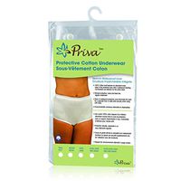 Priva Women's Protective 100% Cotton Underwear with Sewn in Waterproof Liner, White, XX-Large, Machine Washable