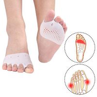 [Upgraded Version] FeetsEase Toe Separators Metatarsal Pad Ball of Foot Cushion Pinky Hammer Toe Straightener Protector for Tailors Bunion Overlapping Toe Gel Forefoot Pads for Women & Men (White)
