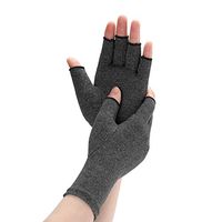 Arthritis Compression Gloves Relieve Pain from Rheumatoid, RSI, Carpal Tunnel, Rheumatiod, Tendonitis, Hand Gloves Fingerless for Dailywork - Men & Women - Open Finger (Black, Medium)