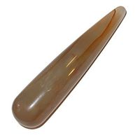 Satin Crystals Agate Massage Brown 4" Premium Translucent Crystal Healing Wand Carnelian Mineral Point Stone P01