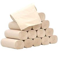 Natural Toilet Paper Bath Tissue, Household 4-ply Toilet Paper roll Soft Comfortable Paper Strong Clean Touch Tissue Paper