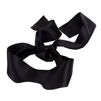JISEN Silky Satin Eye Mask Cover Band Sleeping Blindfold With Nasal Type Black