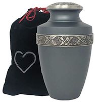 Revere Rustic Pewter Adult Urn - Momentful Life Metal Adult Cremation Urn - Hand Engraved Accents