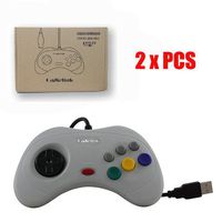 Childhood Gamelink 2PCS New Wired USB Controller Gamepad Joy Pad For Sega Saturn System PC Mac Gray
