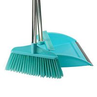 Broom and Dustpan With Long Handle Telescopic Up Plastic Non-stick Hair Multi-Function Broom Set Soft Brush Stainless Steel Rod Broom And Dustpan Home Kitchen Room Lobby Floor Cleaning To