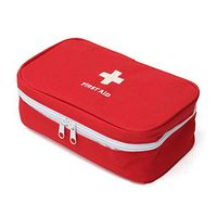 MJL Medical Case Organizer Emergency Bag First Aid Hard Case Medical Pouch Drug Storage Red