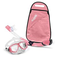 PRODIVE Premium Dry Top Snorkel Set - Impact Resistant Tempered Glass Diving Mask, Watertight and Anti-Fog Lens for Best Vision, Easy Adjustable Strap, Waterproof Gear Bag Included (Pink)