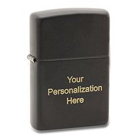 Executive Gift Shoppe | Personalized Lighter | Free Custom Engraving | Black Matte | Flint Wheel Ignition | Wind Resistant | Great for Groomsmen & Bridesmaids | Fuel Not Included | Gift Box