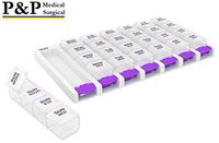 Weekly AM/PM Pill Box Portable Travel Prescription & Medication Pill Case Organizer (7-Day / 4-Times-A-Day) with Large Removable Compartments and Moisture-Proof Design by P&P Medical Surgical (5)
