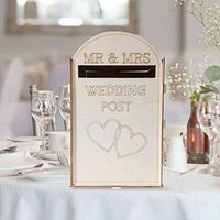 Xisheep Card Post, Solid Pine Fully Assembled Personalised Wedding Card Post Box Royal Mail Style Garden Decor Home Decorations, for Home DIY Day Yellow