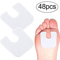 48 Pieces U-shaped Felt Callus Pads Callus Cushions Toe Pads Self Adhesive Corn Pads for Protecting Foot (White)