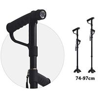 TXDWYF Adjustable Folding Walking Stick, Lightweight Height Adjustable Walking Stick, Portable Cane with Ergonomic Handle, Non-Slip Base, 740-970 mm/29-38 Inches