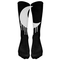 MASDUIH Men&Women Edgy Goth Crescent Moon Printed Crew Socks Warm Over Boots Stocking Cool Warm Sports Socks.