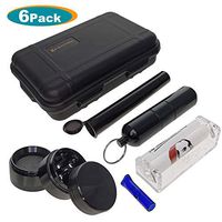 Stash Box with Herb Grinder,Rolling Machine,Air-Tight Stash Jar,Glass Tips,Doob Tube for Travel,Camping (6 Pack)