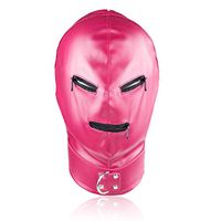 a-YUEYUE Leather Unisex Hood Zipper Eyes Mouth Fine Leather Costume Mask Helmet Adjustable Zipper Strap Hood for Couples, 2 Colors Optional