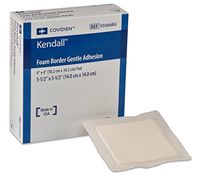 Covidien Border Foam 5.5 x 5.5 (4 x 4 pad) Gentle Adhesion Dressing (#55566BG, Sold by Box of 10) by Kendall Border