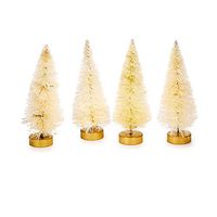 Darice Bottle Brush Tabletop Sisal Tree - Natural Beige Tips 3"tall 4pc. Set