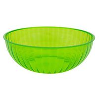 Party Essentials N192675 Heavy Duty Brights Plastic Large Serving Bowl, 192-Ounce Capacity, Neon Green (Case of 6)