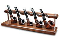 KAFpipeWorkshop Pipe Stand Tobacco Pipe Rack for 5 Smoking Pipes Wooden Pipe Holder from ASHTree Handmade