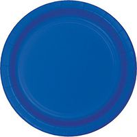 Creative Converting 319034 Cobalt Dessert Paper Plate, 6.75", Blue