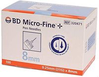 BD Micro-Fine Pen Needles - 31g - 0.25mm x 8mm - by BD Medical