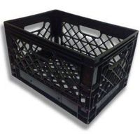 Authentic 19x13x11 6 Gallon 24 Quart Rectangular Dairy Milk Crate (BLACK)