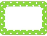 Teacher Created Resources Lime Polka Dots Name Tags, No. 2 (5174)