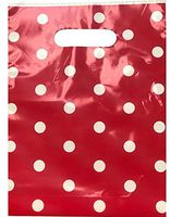 Biodegradable Eco-friendly Reusable Die-Cut Bags with handle Merchandise Gift 9"x 12" pack for 500 Bags (Red)