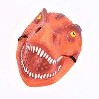 Dinosaur Mask Custom, Men Women Scary Mask for Halloween Costume Cosplay Headgear Party Accessories (Red)