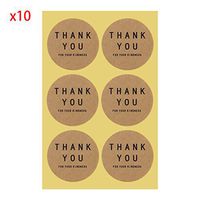 zkm 60Pcs Thank You Square Circle Handmade Sticker Label Seal for Envelope Decor
