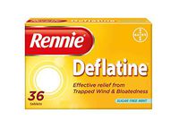 Rennie Deflatine Trapped Wind & Bloatedness Relief Tablets Sugar-Free Mint - 36 Tablets