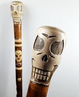 35 inch SKULL Cane Walking Stick Wooden Handmade Men's Accessories