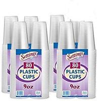Settings Clear Plastic Disposable Cups, 9oz, 320 Count