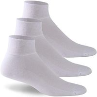Facool Men's Unisex Diabetic Dress Crew Cotton Socks | Non-Binding Losse Top | Seamless Toe 3 Pairs White XXL