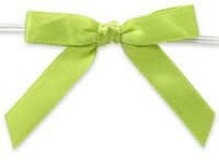 6ct. Pre-Tied Lime Green 2" Satin Gift Bows Wire Ties Ready-to-Use 3/8" Ribbon ngKE -175