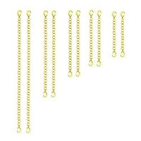RUZYY 10Pieces Stainless Steel Necklace Bracelet Extender Chains Set DIY Jewelry Making - Gold