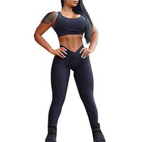 Meikosks Womens Fitness Leggings Hight Waist Yoga Trouser Running Stretch Sports Pants Black