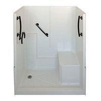 Ella's Bubbles 6032 SH 1S 3P 4.0 R WH FRORB Standard Multi-Piece Low Threshold Shower With Molded Seat