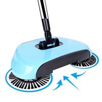 360 Rotary Manual Floor Dust Sweeper Household Cleaning Hand Push Sweeper Broom Without Electricity 3 in 1 Portable Sweeping Machine Lake (Blue)