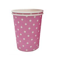 Kylin Express Pink 8.25 oz 50 Count Disposable Paper Cup Coffee Paper Cup White Dots