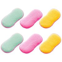 Microfiber Kitchen Scouring Pads Double Sided Scrubbing Sponges Scourer, Household Cleaning Tool Pads 6 Pack