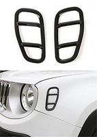 Dwindish Black ABS Car Front Side Fender Light Lamp Cover Trim for Jeep Renegade 2015 Up