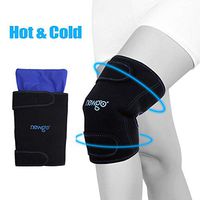 NEWGO®Knee Ice Pack Wrap Reusable Ice Knee Wrap with Flexible Gel Ice Pack for Joint Pain, Knee Surgery, Arthritis (23" x 10.21") - Black