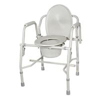 Drive Medical Deluxe Steel Drop-Arm Commode, Tool Free Knock Down Frame