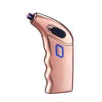 LINGAN Dual Arc Plasma Pulse Lighter Electric Double Arc Lighter USB Rechargeable Candle Lighter Windproof Flameless Touch Switch Fashion Torch Gun Metal Lighter for Cigarette Cigar Pipe (Gold)